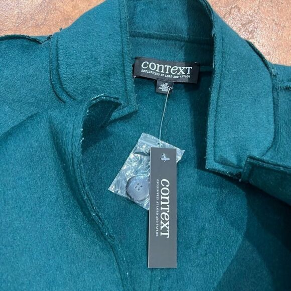 NWT Context exclusive at Lord and Taylor wool blended raw coat size L - Picture 7 of 11